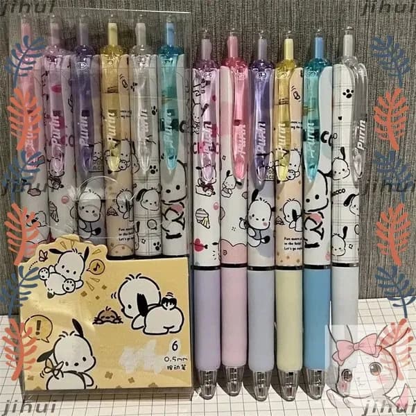 (Hello Kitty/Cinnamoroll) Прессованная гельовая ручка набор 6 шт с персонажами (разные дизайны)