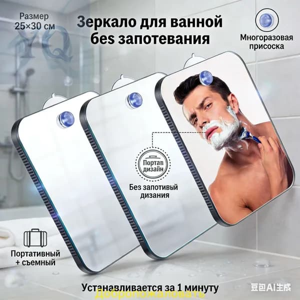 Зеркало для ванной 20х30 см прямоугольное