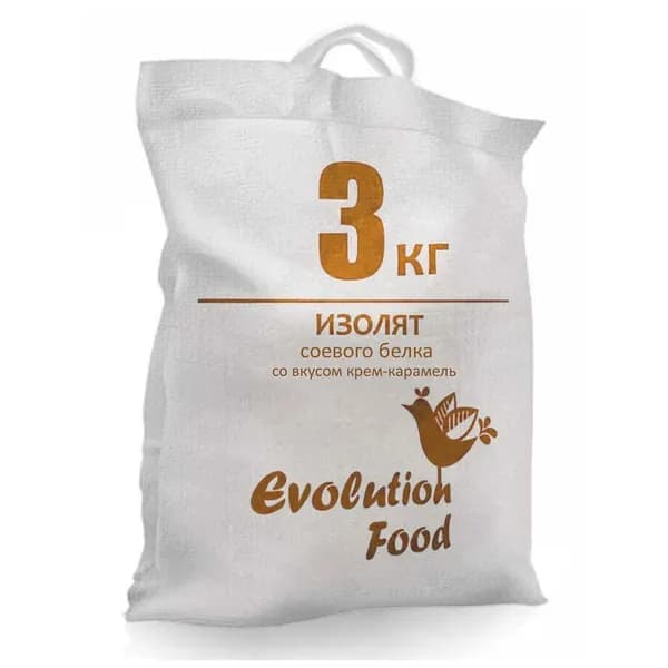 Изолят соевого белка со вкусом крем-карамель / мешок 3кг / Evolution Food