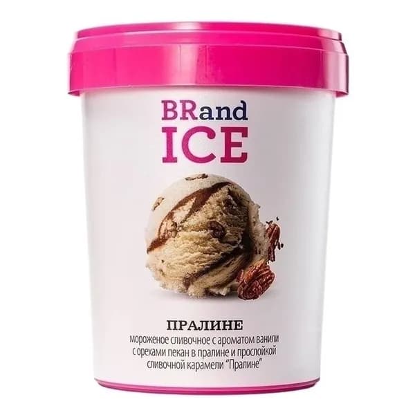 Мороженое сливочное BRandICE пралине с орехами пекан БЗМЖ 500 г