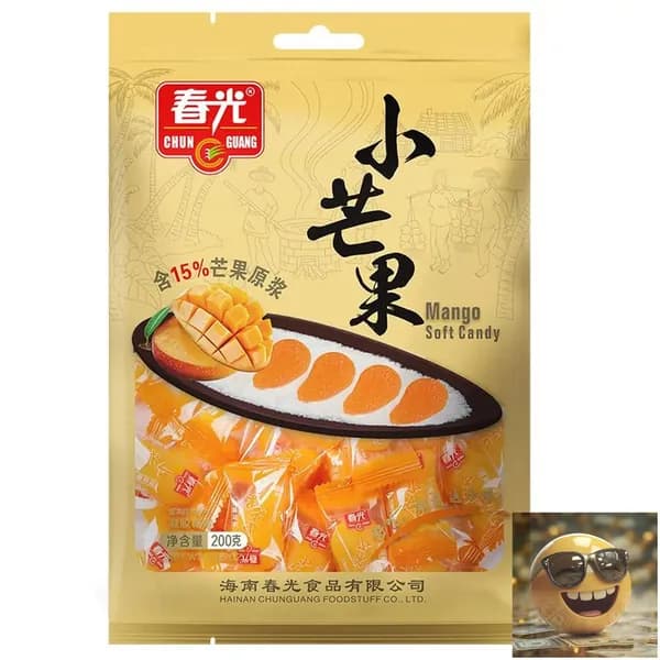 Chunguang Small Mango Gummies 200г фруктовые жевательные конфеты Hainan Specialty Casual Snacks