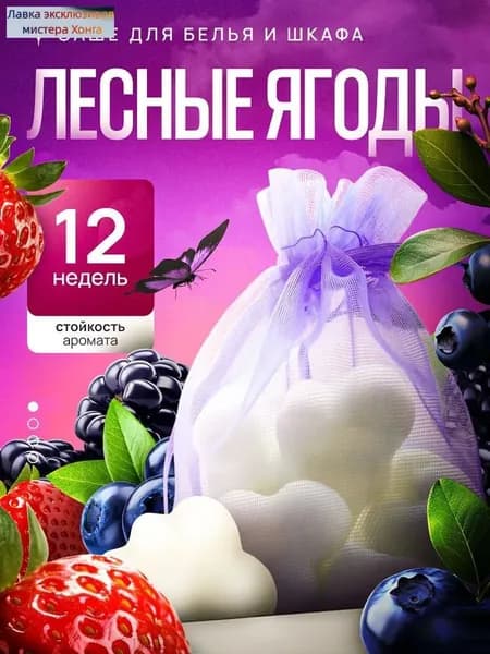 Саше для шкафа ароматическое лесные ягоды, 6 шт