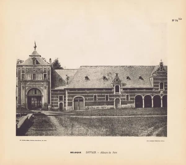 Бельгия. Город Левен. Парк аббатства. Антикварная фототипия. Берлин, 1896 г.
