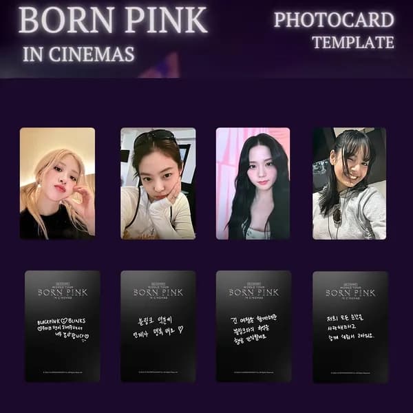BLACKPINK Карточки LISA ROSE JENNIE JISOO BORN PINK k-pop карточки коллекционные 54 * 86 мм 4 шт