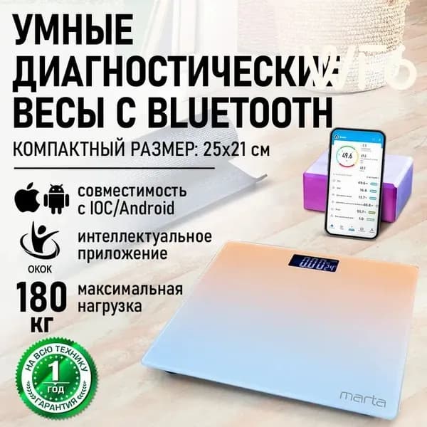 Напольные весы MT-SC1691-558a21c5bf4e, нагрузка 180 кг, точность 50 г