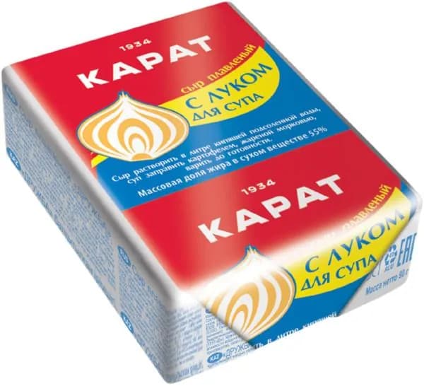Сыр плавленый Карат с луком для супа 45%-55% 90г