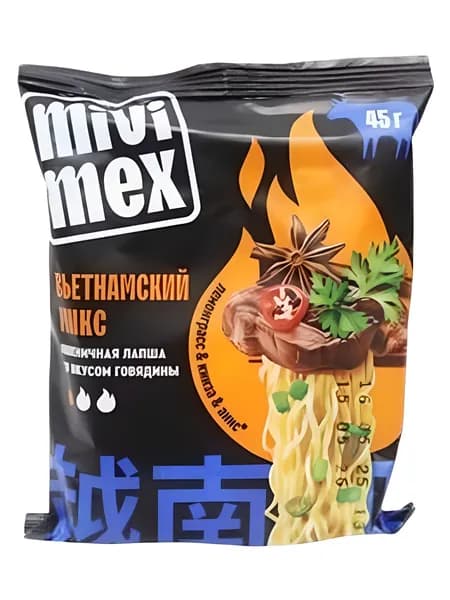 Лапша Mivimex Вьетнамский микс с говядиной 45гр. 1 шт.