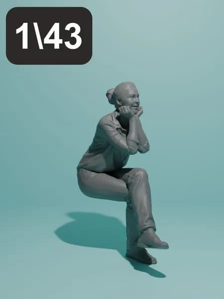 Девушка сидит нога на ногу №2. Фигурка в масштабе 1:43