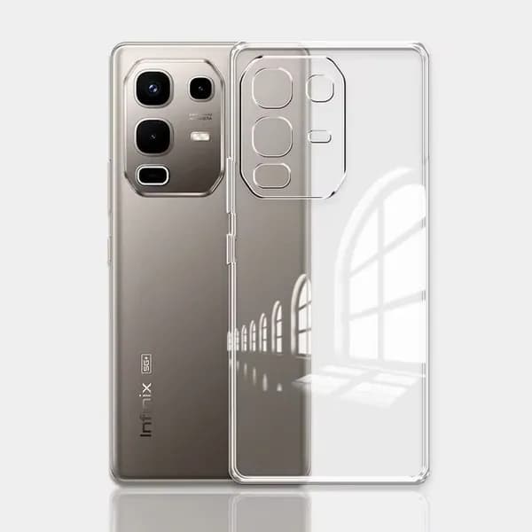 Силиконовый прозрачный чехол с защитой камеры для INFINIX NOTE 50 4G / 50 PRO 4G / чехол на Инфиникс Ноте 50 / 50 ПРО