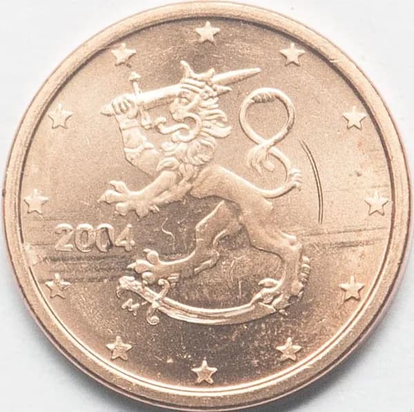 Финляндия 1 евро цент (cent) 2004