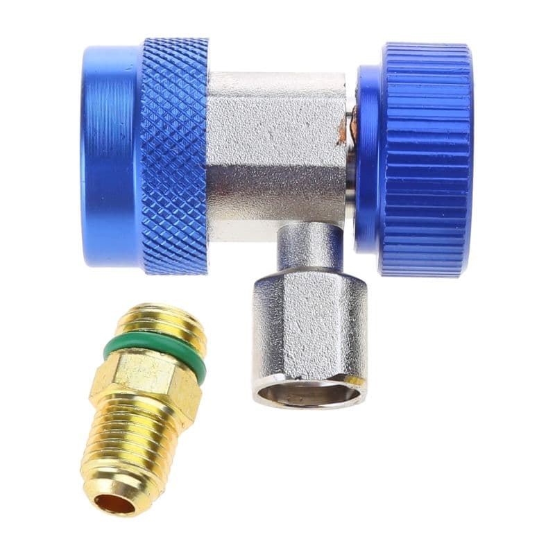 (1шт) Автомобильный кондиционер R134a с фторидным инструментом для измерения хладагента, быстроразъемный разъем высокого и низкого напряжения-синий
