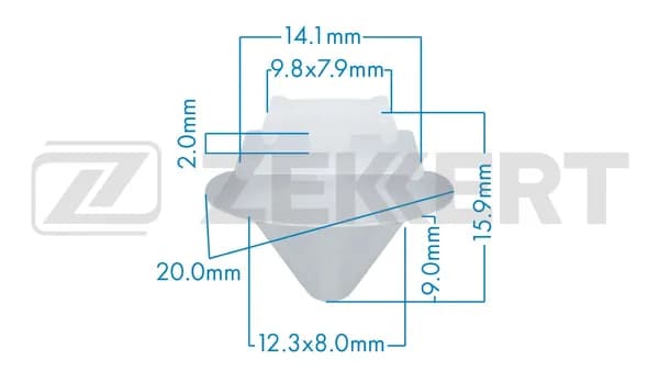 Клипса крепёжная для Alfa Romeo, Citroen, Fiat, Lancia, Peugeot, Renault (миним. кол-во заказа 10 шт.)