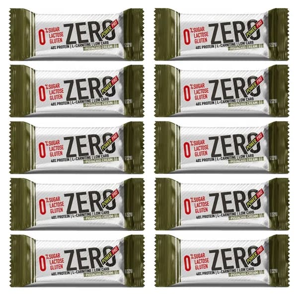 Протеиновый батончик 40% ZERO 10 шт 50 гр (Power Pro). Вкус: Фисташковый крем
