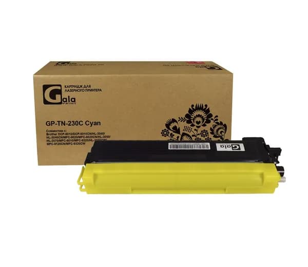 Картридж GalaPrint TN-230C для принтеров Brother DCP-9010/HL-3040/MFC-9020/HL-3050 и др. 1400 копий лазерный, совместимый, цвет голубой