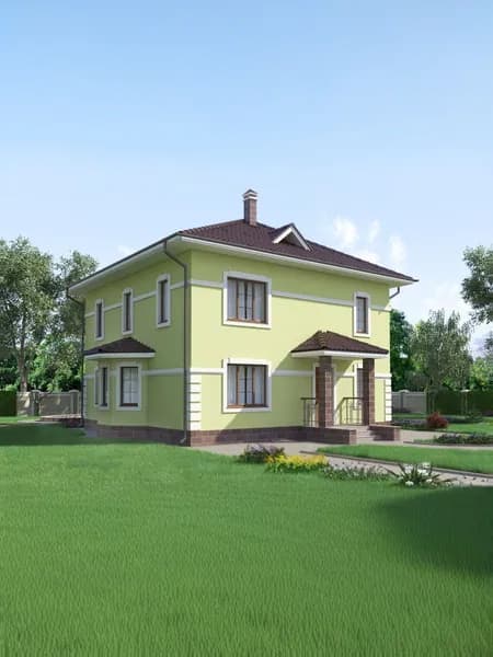 Проект двухэтажного дома размерами 10х10м