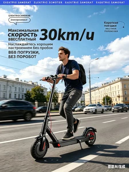 Электросамокат Портативный электрический самокат складной01, черный