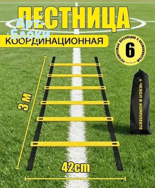 Лестница координационная + чехол, 3 метров, 6 перекладин