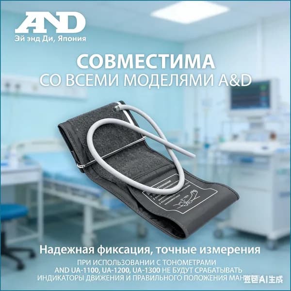 Манжета для тонометра 22-32 см с двумя коннекторами совместима с тонометрами серии UA