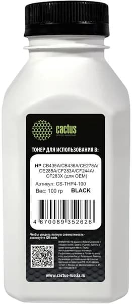 Тонер для принтера HP CB435A/CB436A/CE278A, HP LJ P1005/P1006 (для OEM), черный флакон 100гр. Cactus (CS-THP4-100)