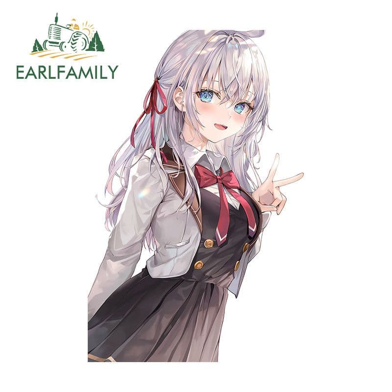 EARLFAMILY 13cm Alya Sometimes Hides Her Feelings in Russian Автомобильные наклейки Waterproof Creative Vinyl Декор 13 см