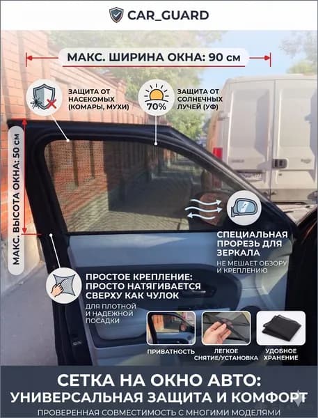 Москитная сетка на окна и двери автомобиля*1