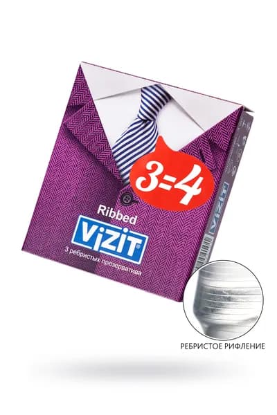 Презервативы Vizit ребристые № 3