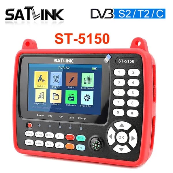 Измеритель уровня спутникого ТВ сигнала Satlink ST-5150 с Диагональю 4.3 Дюйма и ЖК-Дисплеем Диагональю Дюйма