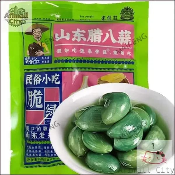 Вкусный зеленый чеснок 250г, маринованные огурцы, китайская закуска