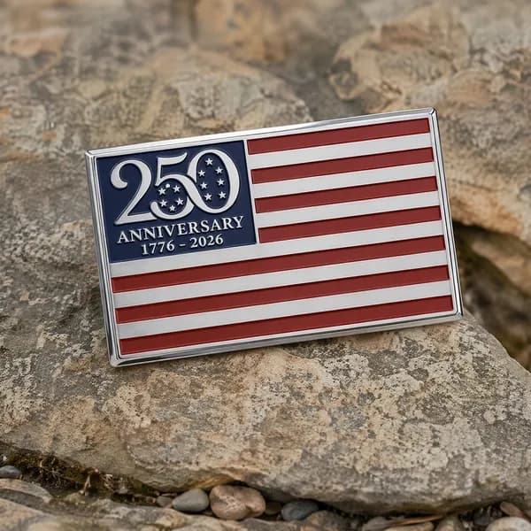 Металлический значок США к 250-летию, 3D-рельеф, 100 60 мм