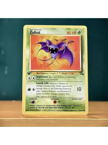 Pok mon Коллекционные карты: Krabby, Omanyte, Psyduck, Zubat и набор первых покемонов с защитными чехлами