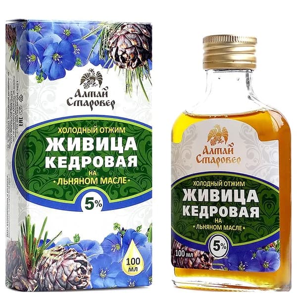 Масло льняное нерафинированное "Живица кедровая" (100 мл), 1 шт.