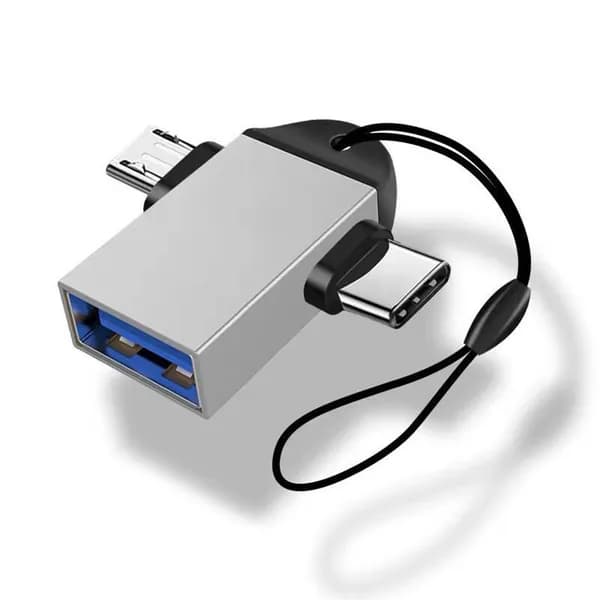USB 3.0 OTG-адаптер: USB-C к micro-USB, серебристый