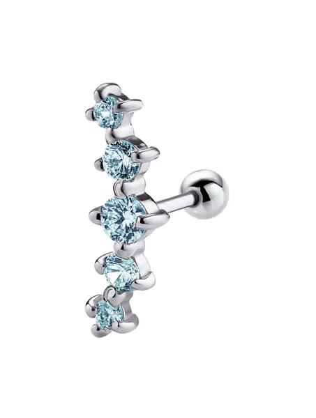 Серьга из серебра для пирсинга хряща, хеликса Файв
