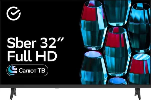 SBER Телевизор SDX-32F2139, Smart, Салют ТВ, frameless, 32" Full HD, черный