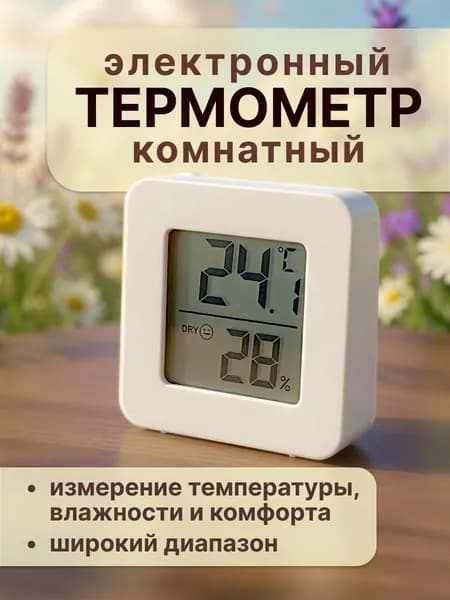 Электронный термометр с гигрометром для дома и теплицы
