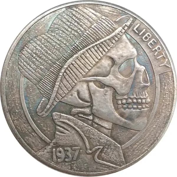 1 монета с черепом Моргана и памятным значком капитана пирата, подходящим для коллекции