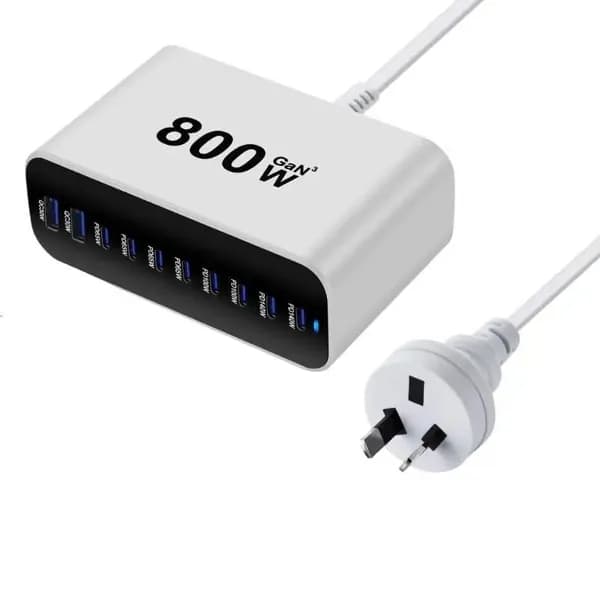 10-портовое зарядное устройство 800W, Белый - AU