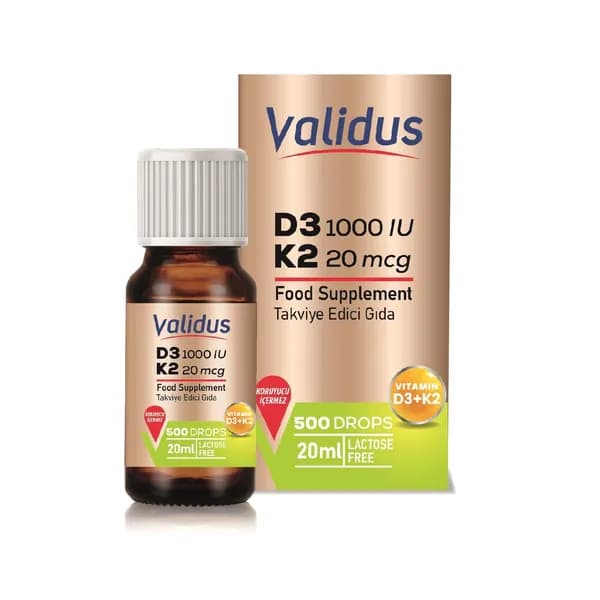 Витаминный комплекс Капли Validus D3 + K2, 20 мл