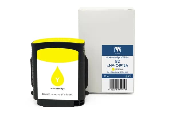 Струйный картридж NV Print 82 (NV-C4913A) Yellow для HP DesignJet 500/800 (69 мл)