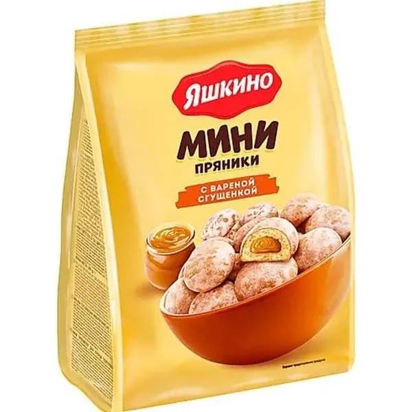 Яшкино Мини-пряники с вареной сгущенкой, 300 г/