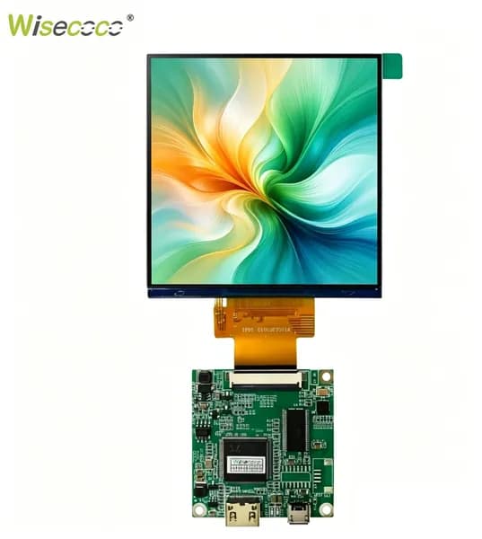 Wisecoco Пиксельный экран 4" квадратный ЖК-дисплей 480×480 , драйверная плата Micro USB, для умного дома и Raspberry Pi, хаки