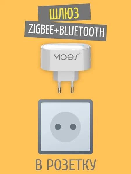 Беспроводной шлюз для умного дома zigbee и bletooth от MOES в розетку
