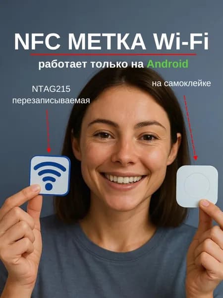 NFC метка наклейка-табличка Wi-FI для умного дома, гостиницы (для Android)