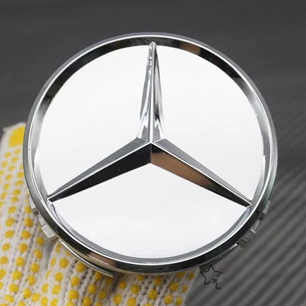 Колпаки на ступицу для Mercedes-Benz, диаметр 75 мм, хромированные серебристые, комплект из 4 шт.
