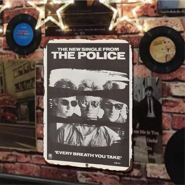 Металлическая картина прямоугольная 20 30 см с изображением группы The Police