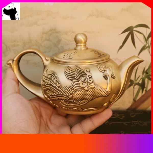 Чайник винтажный , Коллекционный чайник , бронзовый-.