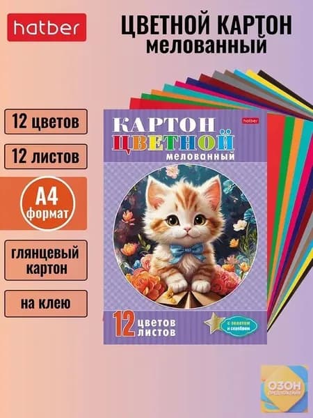 Картон A4, количество листов: 12