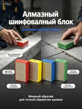 Отделка керамической плиткой, полировка камня, алмазная салфетка для рук