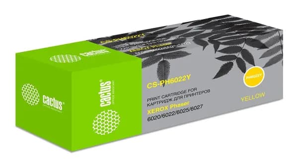 Тонер-картридж Cactus CS-PH6022Y Yellow для Xerox Phaser 6020/6022/6025/6027