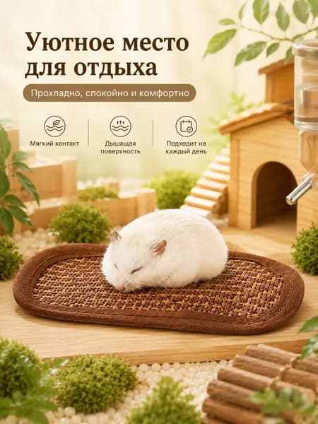 Охлаждающий плетеный коврик для грызунов, подстилка в клетку для хомяков, морских свинок, шиншилл и кроликов